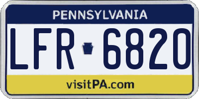PA license plate LFR6820