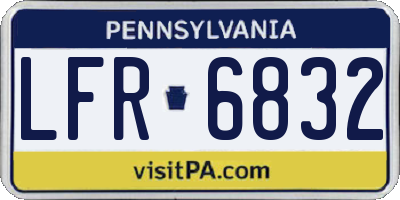 PA license plate LFR6832