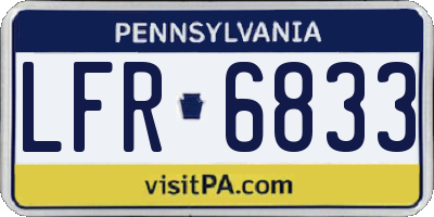 PA license plate LFR6833