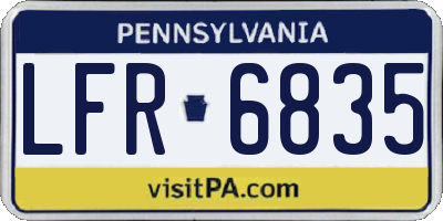 PA license plate LFR6835