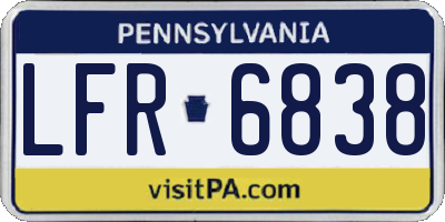 PA license plate LFR6838