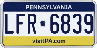PA license plate LFR6839