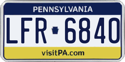 PA license plate LFR6840