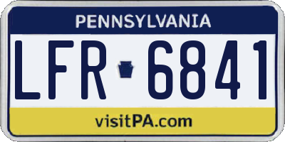 PA license plate LFR6841
