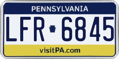 PA license plate LFR6845