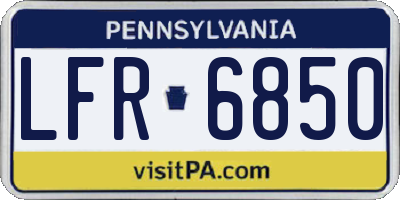 PA license plate LFR6850