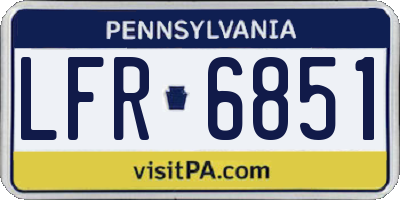 PA license plate LFR6851