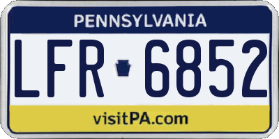 PA license plate LFR6852
