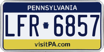 PA license plate LFR6857
