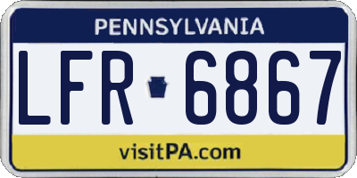 PA license plate LFR6867