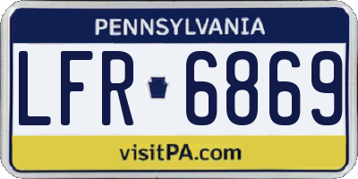 PA license plate LFR6869