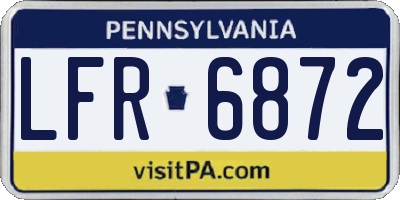 PA license plate LFR6872