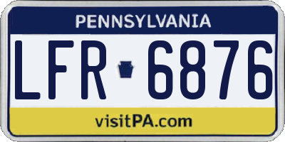 PA license plate LFR6876