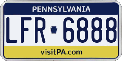 PA license plate LFR6888