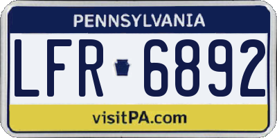 PA license plate LFR6892