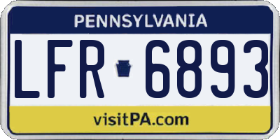 PA license plate LFR6893
