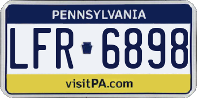 PA license plate LFR6898
