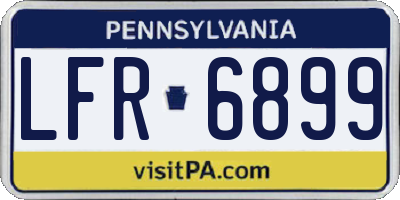 PA license plate LFR6899