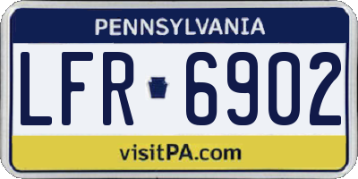 PA license plate LFR6902