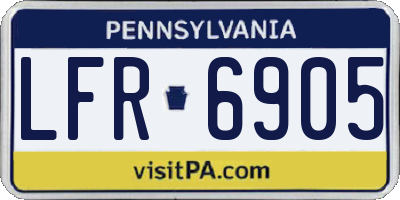 PA license plate LFR6905