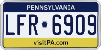 PA license plate LFR6909