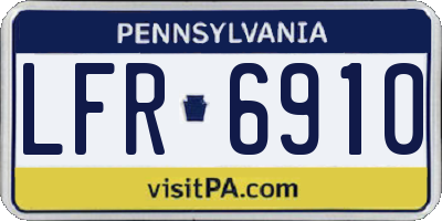 PA license plate LFR6910