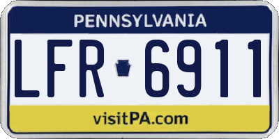 PA license plate LFR6911
