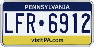 PA license plate LFR6912