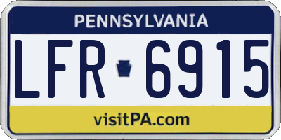 PA license plate LFR6915