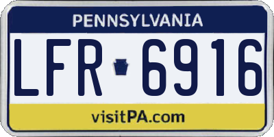 PA license plate LFR6916
