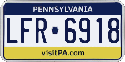 PA license plate LFR6918