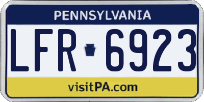 PA license plate LFR6923