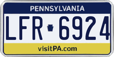 PA license plate LFR6924