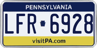 PA license plate LFR6928