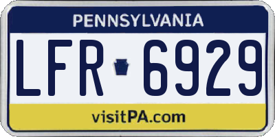 PA license plate LFR6929