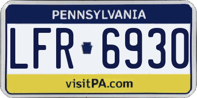 PA license plate LFR6930
