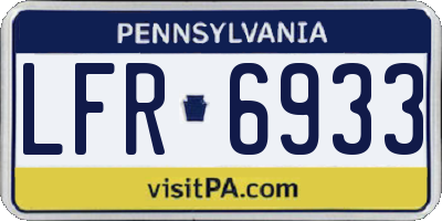 PA license plate LFR6933
