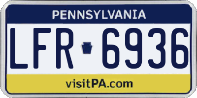 PA license plate LFR6936