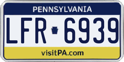 PA license plate LFR6939