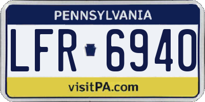PA license plate LFR6940
