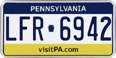 PA license plate LFR6942