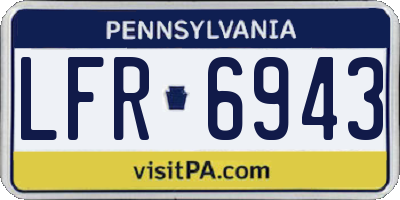 PA license plate LFR6943