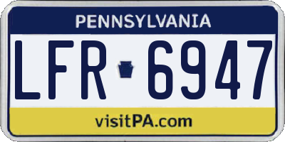 PA license plate LFR6947