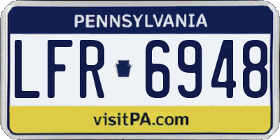 PA license plate LFR6948