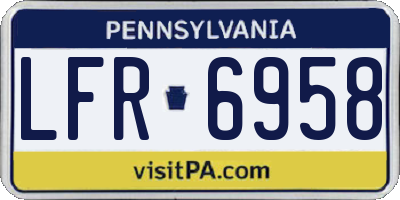 PA license plate LFR6958