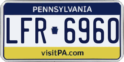 PA license plate LFR6960