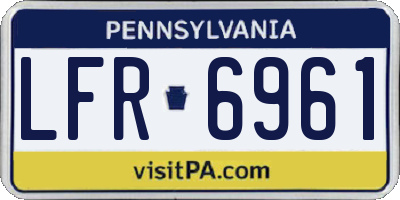 PA license plate LFR6961