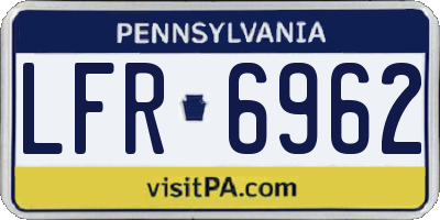 PA license plate LFR6962