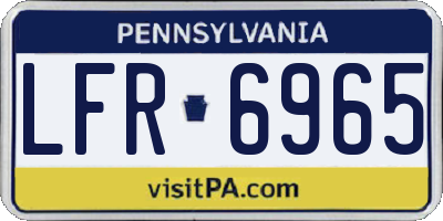 PA license plate LFR6965