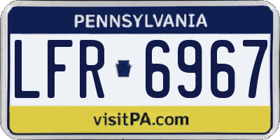 PA license plate LFR6967